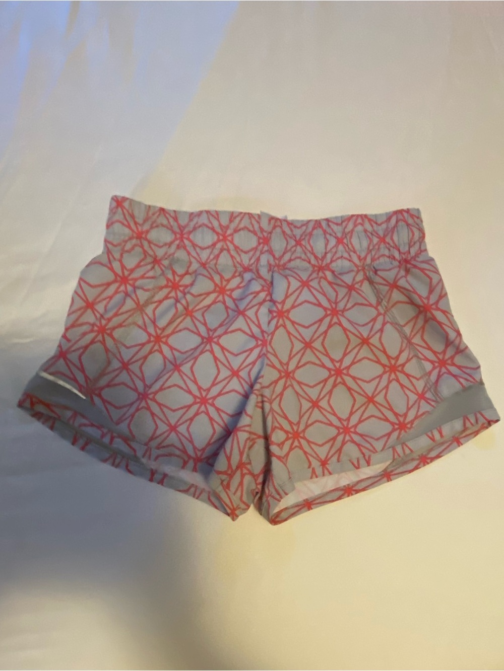 Athletic Works Gray Shorts with Coral Geometric Print